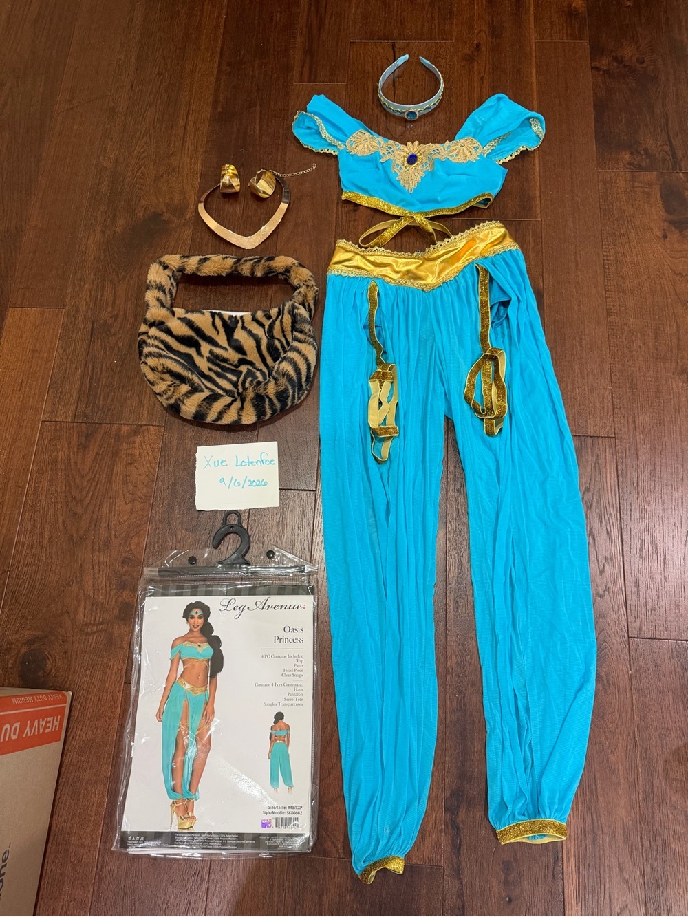 Leg Avenue Turquoise and Gold Princess Jasmine Costume